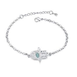   Armband „Hand der Fatima“, verziert mit Swarovski-Kristallen, Opal