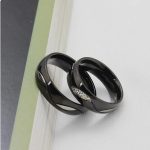 Herren-Ehering, Edelstahl, schwarz, Größe 8