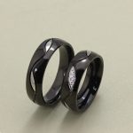 Herren-Ehering, Edelstahl, schwarz, Größe 10