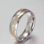  Damen-Ehering, Edelstahl, Silber, Größe 7