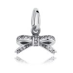  Bogenförmiger Silberanhänger mit Zirkoniumkristall, weiß