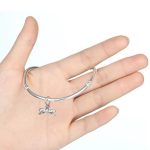  Bogenförmiger Silberanhänger mit Zirkoniumkristall, weiß