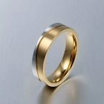 Herren-Ehering, Edelstahl, zweifarbige Welle, Größe 12