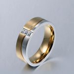 Damen-Ehering, Edelstahl, zweifarbige Welle, Größe 9