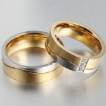 Herren-Ehering, Edelstahl, zweifarbige Welle, Größe 9