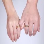 Herren-Ehering, Edelstahl, zweifarbige Welle, Größe 9