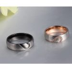 Herren-Ehering aus Edelstahl mit Herzmotiv, Größe 8