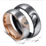 Herren-Ehering aus Edelstahl mit Herzmotiv, Größe 11