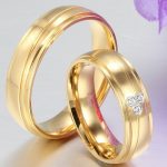  Herren-Ehering, Edelstahl, Gold, Größe 10