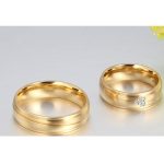  Herren-Ehering, Edelstahl, Gold, Größe 10