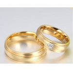  Herren-Ehering, Edelstahl, Gold, Größe 12