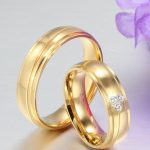 Damen-Ehering, Edelstahl, Gold, Größe 6