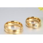 Damen-Ehering, Edelstahl, Gold, Größe 6