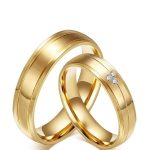 Damen-Ehering, Edelstahl, Gold, Größe 5