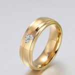 Damen-Ehering, Edelstahl, Gold, Größe 5