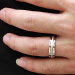 Herren-Ehering, Edelstahl, Silber, Größe 10