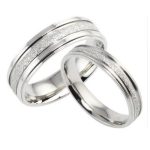  Damen-Ehering, Edelstahl, Silber, Größe 7