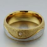 Damen-Ehering mit abstraktem Dekor, Edelstahl, Gold, Größe 8