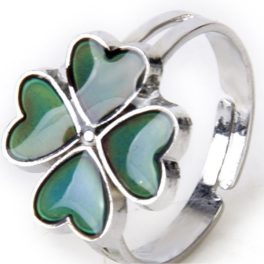    Stimmungsring mit vierblättrigem Kleeblattmotiv, größenverstellbar