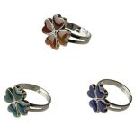  Stimmungsring mit vierblättrigem Kleeblattmotiv, größenverstellbar