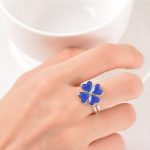  Stimmungsring mit vierblättrigem Kleeblattmotiv, größenverstellbar