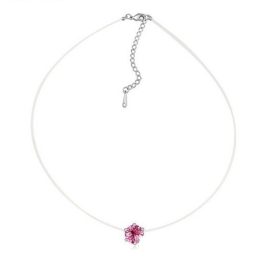    Unsichtbare Halskette, rosa, verziert mit Swarovski-Kristallen