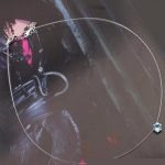  Unsichtbare Halskette, Aquamarin, verziert mit Swarovski-Kristallen