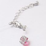  Unsichtbare Halskette, rosa, verziert mit Swarovski-Kristallen