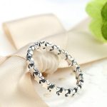 Silberring mit Sternmuster, Größe 6