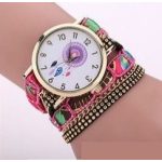  Damenarmbanduhr im mexikanischen Stil, rosa