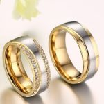  Herren-Ehering, Edelstahl, Gold, Größe 9