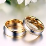  Herren-Ehering, Edelstahl, Gold, Größe 9