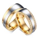  Herren-Ehering, Edelstahl, Gold, Größe 11