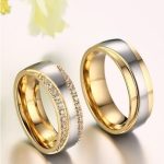  Herren-Ehering, Edelstahl, Gold, Größe 11