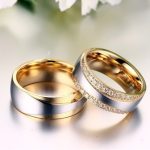  Herren-Ehering, Edelstahl, Gold, Größe 11