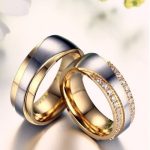  Herren-Ehering, Edelstahl, Gold, Größe 12