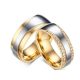  Damen-Ehering, Edelstahl, Gold, Größe 9