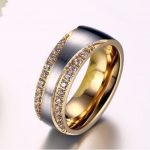  Damen-Ehering, Edelstahl, Gold, Größe 6