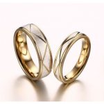  Herren-Ehering, Edelstahl, goldfarben, Größe 12