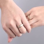 Damen-Ehering, Edelstahl, goldfarben, Größe 8