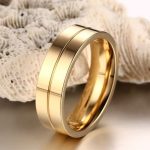 Herren-Ehering, Edelstahl, Roségold, Größe 11