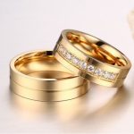 Herren-Ehering, Edelstahl, Roségold, Größe 11