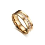 Damen-Ehering, Edelstahl, Roségold, Größe 7