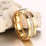 Damen-Ehering, Edelstahl, Roségold, Größe 7