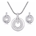 Konzentrisches rundes Schmuckset, verziert mit Swarovski-Kristallen