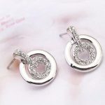 Konzentrisches rundes Schmuckset, verziert mit Swarovski-Kristallen