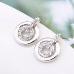 Konzentrisches rundes Schmuckset, verziert mit Swarovski-Kristallen