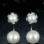 Silberohrringe mit Kunstperlen