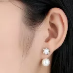 Silberohrringe mit Kunstperlen