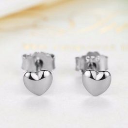 Kleine silberne Herzohrringe, Silber